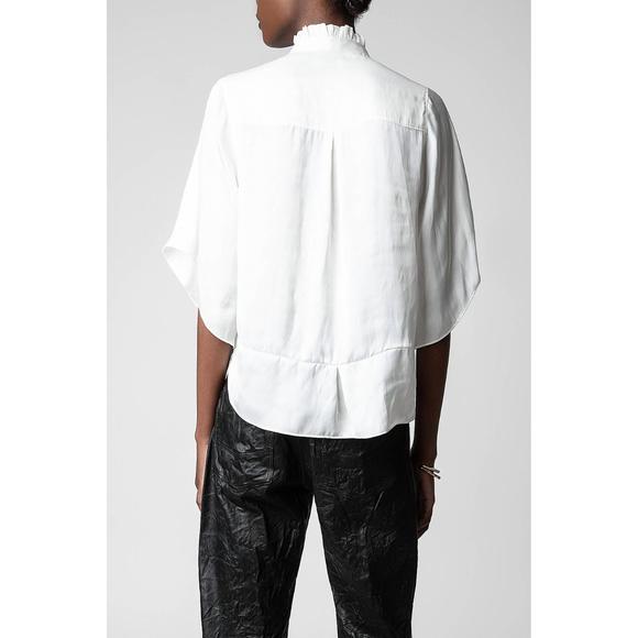 NEW ZADIG & VOLTAIRE taro satin blouse in judo - Picture 2 of 4